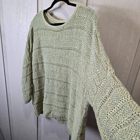 NWOT Chico's Shine Stitch Detail Pullover Simple Sweater Sz XXL‎ Olive Green - Picture 4 of 9